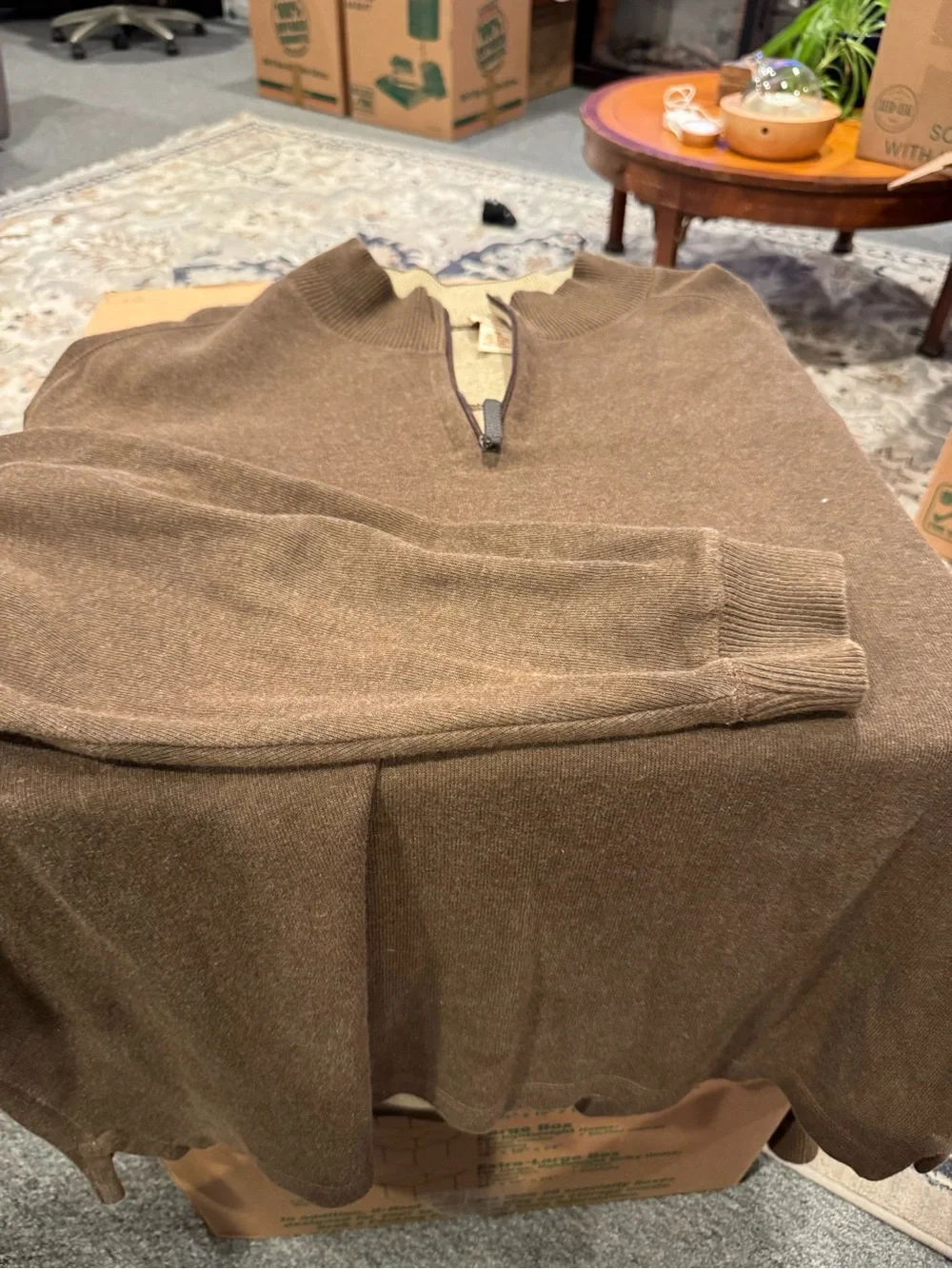 Jos. A Bank Men's Brown Quarter-Zip Sweater
